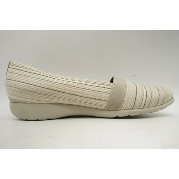 Munro American Cream Striped Slip On Walking Wedge Loafers Shoes Womens 9.5 M - Picture 3 of 10